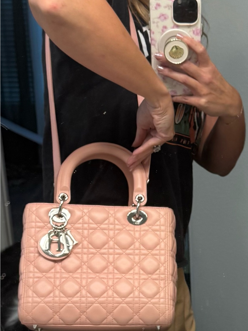 Dior Pink Quilted Leather Lady Dior with Silver Hardware - Picture 6 of 7